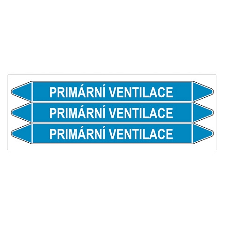 Značení potrubí, primární ventilace,3 ks, 355 × 37 mm